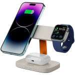 Зарядно CANYON Wireless Charging Station Hexagon 310 3in1 LightGrey/Orange