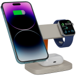 Зарядно CANYON Wireless Charging Station Hexagon 310 3in1 LightGrey/Orange