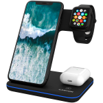 Стойка за зареждане CANYON wireless charger WS-303 15W 3in1 Black