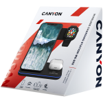 Стойка за зареждане CANYON wireless charger WS-303 15W 3in1 Black Стойка за зареждане CANYON wireless charger WS-303 15W 3in1 Black