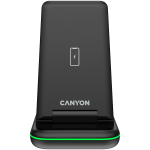 Стойка CANYON wireless charger WS-304 15W 3in1 Black