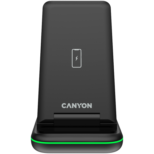 Стойка CANYON wireless charger WS-304 15W 3in1 Black
