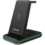 Стойка CANYON wireless charger WS-304 15W 3in1 Black