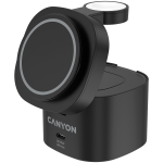 Canyon 4 in 1 Wireless Charging Stand, 30W max, Size: 70x70x70.3mm, weight: 414g, with 65W charger and 1M cable, black Canyon 4 in 1 Wireless Charging Stand, 30W max, Size: 70x70x70.3mm, weight: 414g, with 65W charger and 1M cable, black
