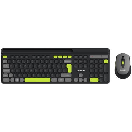 Комплект клавиатура и мишка CANYON HSET-W5 EN Keyboard+Mouse AAA+AA Wireless Black