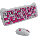 Комплект CANYON HSET-W6 EN Keyboard+Mouse Kitty Edition AAA+АА Wireless Pink