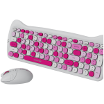 Комплект CANYON HSET-W6 EN Keyboard+Mouse Kitty Edition AAA+АА Wireless Pink