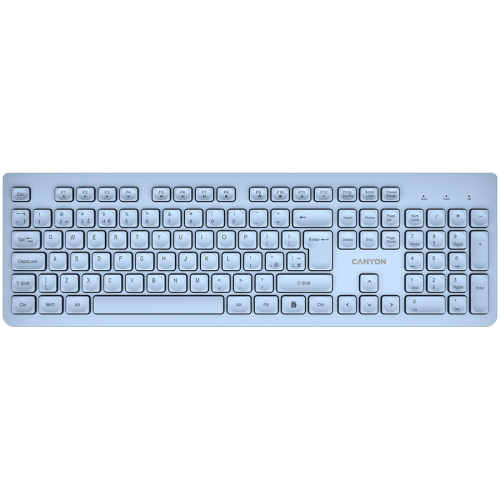 Клавиатура CANYON keyboard HKB-W01 UK/US AAA Wireless Blue, CNS-HKBW01BL