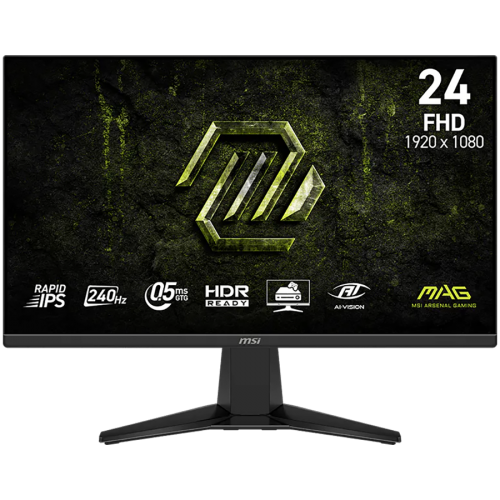 Монитор MSI MAG 245F X24 Gaming Monitor, 23.8" 240Hz, FHD (1920x1080), AMD FreeSync Premium, HDR Ready, Tilt, 1x DP, 2x HDMI