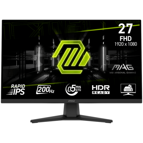 Монитор MSI MAG 272F Gaming Monitor, 27" 200Hz, FHD (1920x1080) 16:9, Rapid IPS, 0.5ms, 300nits, 1000:1, 178/178, AMD FreeSync Premium, Tilt, 1x DP, 2x HDMI, 1x Headphone-ou, 3Y Warranty