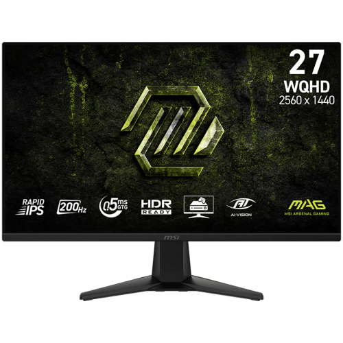 Гейминг монитор MSI MAG 275QF E20, 27" 200Hz, WQHD (2560x1440) 16:9, Rapid IPS, 0.5ms, G-SYNC Compatible, AMD FreeSync Premium, 1x DP, 2x HDMI