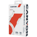 Кабел CANYON UC-42, cable, U4-CC-5A2M-E, USB4 TYPE-C to TYPE-C cable assembly 20G 2m 5A 240W(ERP) with E-MARK Кабел CANYON UC-42, cable, U4-CC-5A2M-E, USB4 TYPE-C to TYPE-C cable assembly 20G 2m 5A 240W(ERP) with E-MARK
