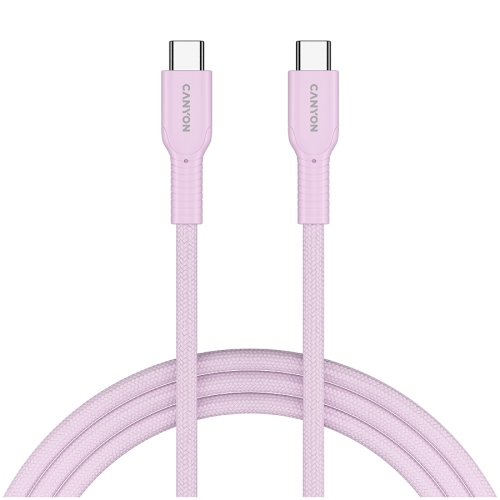 Кабел CANYON cable OnWire 60CL C-C 60W COLOR Braided 1m Pink
