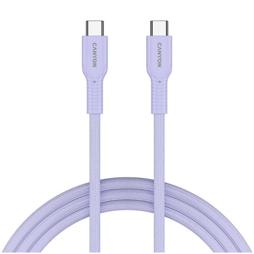 Кабел CANYON cable OnWire 60CL C-C 60W COLOR Braided 1m Purple