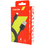 Кабел CANYON cable UC-1 USB-C 5W 1m Black, CNE-USBC1B Кабел CANYON cable UC-1 USB-C 5W 1m Black, CNE-USBC1B