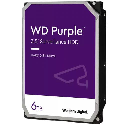Твърд диск HDD Video Surveillance WD Purple 6TB CMR, 3.5'', 256MB, SATA 6Gbps, WD64PURZ Твърд диск HDD Video Surveillance WD Purple 6TB CMR, 3.5'', 256MB, SATA 6Gbps, WD64PURZ