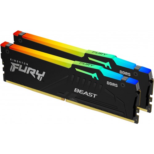 Памет Kingston FURY Beast RGB 32GB (2x16GB) DDR5 6000MHz - KF560C30BBEAK2-32 Памет Kingston FURY Beast RGB 32GB (2x16GB) DDR5 6000MHz - KF560C30BBEAK2-32