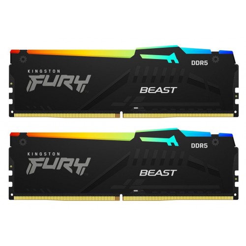 Памет Kingston FURY Beast RGB 64GB (2x32GB) DDR5 6000MHz - KF560C30BBEAK2-64 Памет Kingston FURY Beast RGB 64GB (2x32GB) DDR5 6000MHz - KF560C30BBEAK2-64