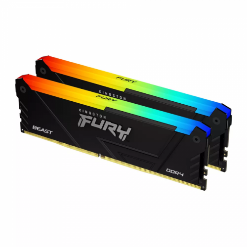 Памет Kingston FURY Beast Black RGB 16GB(2x8GB) DDR4 3200MHz CL16, KF432C16BB2AK2/16 Памет Kingston FURY Beast Black RGB 16GB(2x8GB) DDR4 3200MHz CL16, KF432C16BB2AK2/16