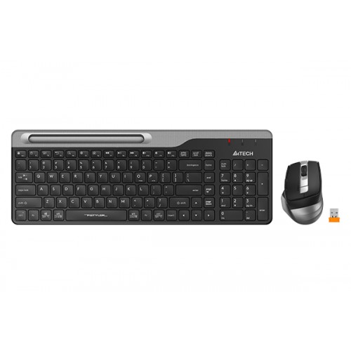 Комплект клавиатура и мишка A4TECH Fstyler FB2535C, Bluetooth & 2.4G, Черен/Сив, FB2535C-US-BG Комплект клавиатура и мишка A4TECH Fstyler FB2535C, Bluetooth & 2.4G, Черен/Сив, FB2535C-US-BG