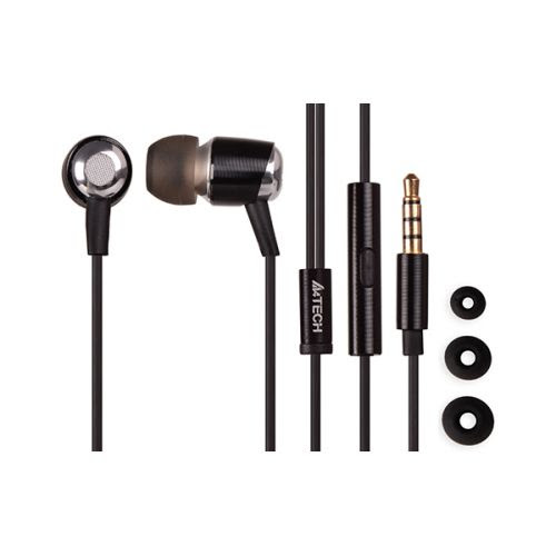 Слушалки с микрофон A4 MK-770 EARPHONE, Метални, Черни