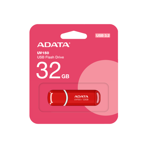 Памет, Adata 32GB UV150 USB 3.2 Gen1-Flash Drive Red Памет, Adata 32GB UV150 USB 3.2 Gen1-Flash Drive Red