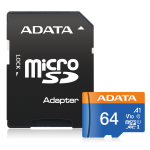 Карта памет, ADATA 64GB MicroSDXC UHS-I CLASS 10 (with adapter) AUSDX64GUICL10A1-RA1