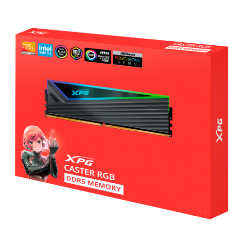 Памет XPG CASTER RGB DESKTOP 2X16GB DDR5 6000MHZ KIT HEAT SINK RGB, AX5U6000C3016G-DCCARGY Памет XPG CASTER RGB DESKTOP 2X16GB DDR5 6000MHZ KIT HEAT SINK RGB, AX5U6000C3016G-DCCARGY