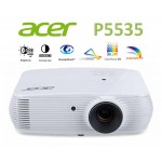 Мултимедиен проектор ACER P5535 projector DLP FHD 1920x1080 16:9 4500 ANSI Lumen 20.000:1 31DB 2xHDMI DVI 2xVGA RCA RJ45 USB A, MR.JUM11.001, Бял