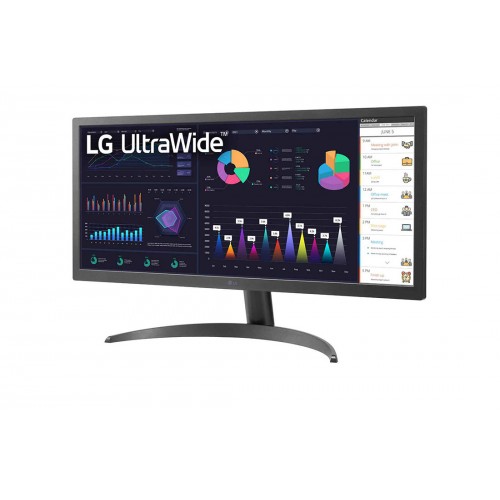 Монитор, LG 26WQ500-B, 25.7" UltraWide AG, IPS Panel, 1ms MBR, 5ms, CR 1000:1, 250 cd/m2, 21:9, 2560x1080, HDR 10, sRGB over 99% , AMD FreeSync, 75Hz, HDMI, Tilt, Headphone Out, Черен Монитор, LG 26WQ500-B, 25.7" UltraWide AG, IPS Panel, 1ms MBR, 5ms, CR 1000:1, 250 cd/m2, 21:9, 2560x1080, HDR 10, sRGB over 99% , AMD FreeSync, 75Hz, HDMI, Tilt, Headphone Out, Черен