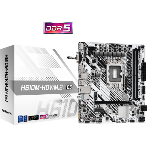 Дънна платка ASROCK H610M-HDV/M.2+D5 / LGA1700