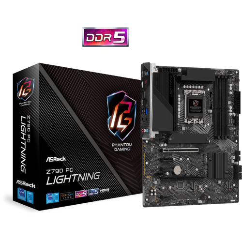 Дънна платка ASROCK Z790 PG LIGHTNING/D5, 4xDDR5 4xSATA3 RAID HDMI 4xM2 GLAN 2xPCIEx16 3xPCIEx1