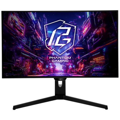 Гейминг монитор ASROCK 27" PGO27QFS, QHD(2560x1440) OLED, 240 Hz, 129% sRGB, 16:9, 0.03 ms, 275 nits, AMD FreeSync™, Height, Swivel, Tilt, 2x 3W Speakers, 2x HDMI 2.0, 2x DP 1.4, 3x USB 3.2, 1x USB-C 1x Audio
