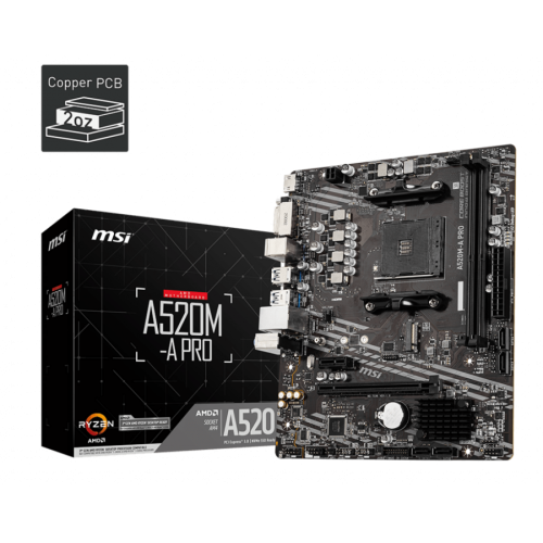 Дънна платка MSI A520M-A PRO / AM4