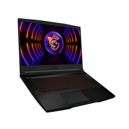 Лаптоп, MSI Thin GF63 12VF, 15.6" FHD (1920x1080), 144Hz, IPS-Level, i7-12650H (10C/16T, 24 MB, up to 4.70 GHz), 16GB DDR4 (2x8, 3200MHz), 1TB NVMe SSD Gen4x4, RTX 4060 8GB GDDR6 (Up to 1470MHz), Red Backlit Gaming KBD, NO OS, Black, 1.86 kg