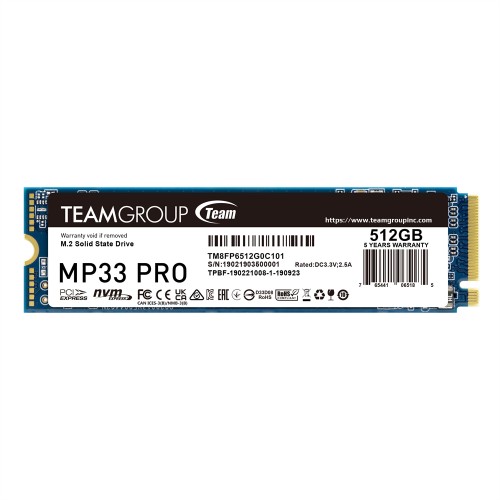 TEAM SSD MP33 PRO 512 M2 PCI-E, TM8FPD512G0C101