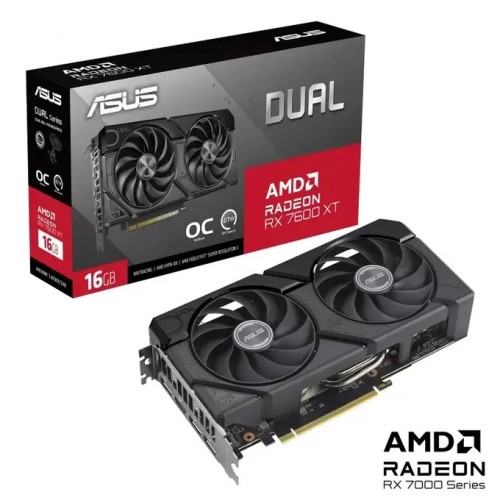 Видео карта ASUS Dual Radeon RX 7600 XT OC Edition 16GB GDDR6, 90YV0K21-M0NA00 Видео карта ASUS Dual Radeon RX 7600 XT OC Edition 16GB GDDR6, 90YV0K21-M0NA00