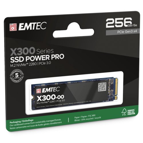 Твърд диск SSD EMTEC X300 256G M2 PCIE3 Твърд диск SSD EMTEC X300 256G M2 PCIE3