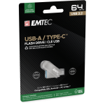 Флашка 64GB EMTEC D280 TYPE-C + TYPE-A Флашка 64GB EMTEC D280 TYPE-C + TYPE-A