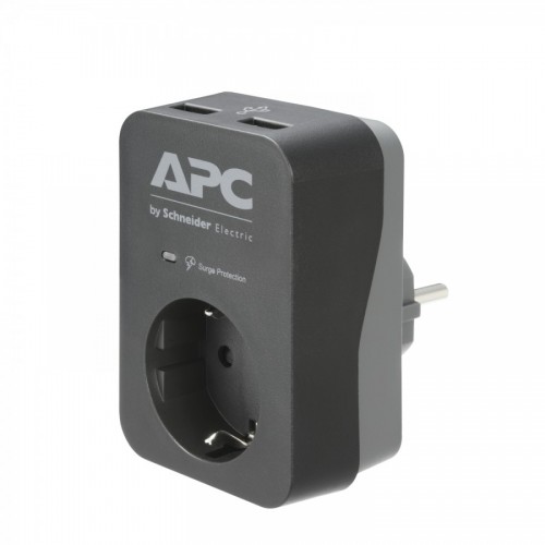 APC Essential SurgeArrest 1 Outlet 2 USB Ports Black 230V Germany APC Essential SurgeArrest 1 Outlet 2 USB Ports Black 230V Germany