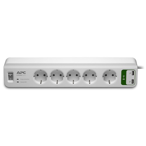APC Essential SurgeArrest 5 outlets with 5V, 2.4A 2 port USB charger 230V Germany APC Essential SurgeArrest 5 outlets with 5V, 2.4A 2 port USB charger 230V Germany