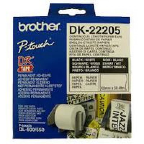 Paper BROTHER Tape Continuous 62mm x 30.48m for QL-5xx