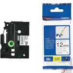 TZ Tape BROTHER 12mm Black on White, Flexible, 8m lenght, for P-Touch