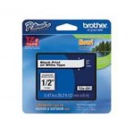 TZ Tape BROTHER 12mm Black on White, Laminated, 8m lenght, for P-Touch