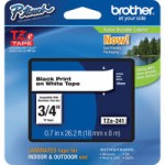 TZ Tape BROTHER 18mm Black on White, Laminated, 8m lenght, for P-Touch