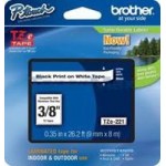 TZ Tape BROTHER 9mm Black on White, Laminated, 8m lenght, for P-Touch