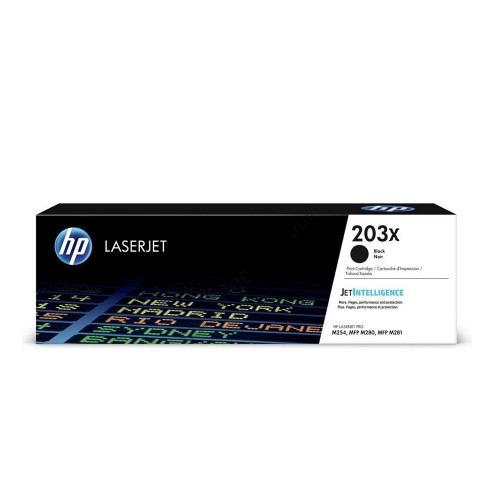 Консуматив HP 203Х Original LaserJet Toner Cartridge; Black; Page Yield  3,200 pages; HP Color LaserJet Pro M254dw; M254nw; MFP M280nw; M281fdn; M281fdw