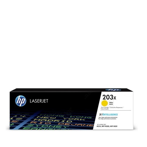 Консуматив HP 203Х Original LaserJet Toner Cartridge; Yellow; Page Yield  2,500 pages; HP Color LaserJet Pro M254dw; M254nw; MFP M280nw; M281fdn; M281fdw