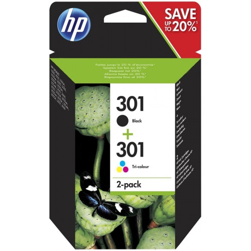 Консуматив HP 301 Combo 2-Pack Original Ink Cartridge; Black/Tri-color; Page Yield 190/165; HP ENVY 5642; 5644; 5744; 5646; 5540; Консуматив HP 301 Combo 2-Pack Original Ink Cartridge; Black/Tri-color; Page Yield 190/165; HP ENVY 5642; 5644; 5744; 5646; 5540;