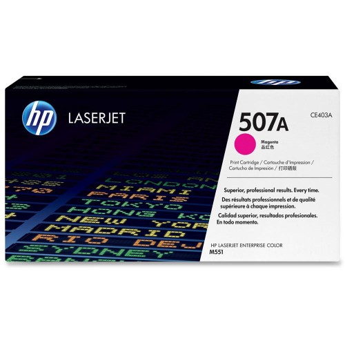 Консуматив HP 507A Original LaserJet cartridge; magenta; 6000 Page Yield ; 1 - pack; HP LaserJet Pro 500 color MFP M570/Enterprise 500 color MFP M575/Enterprise 500 color M551 Консуматив HP 507A Original LaserJet cartridge; magenta; 6000 Page Yield ; 1 - pack; HP LaserJet Pro 500 color MFP M570/Enterprise 500 color MFP M575/Enterprise 500 color M551